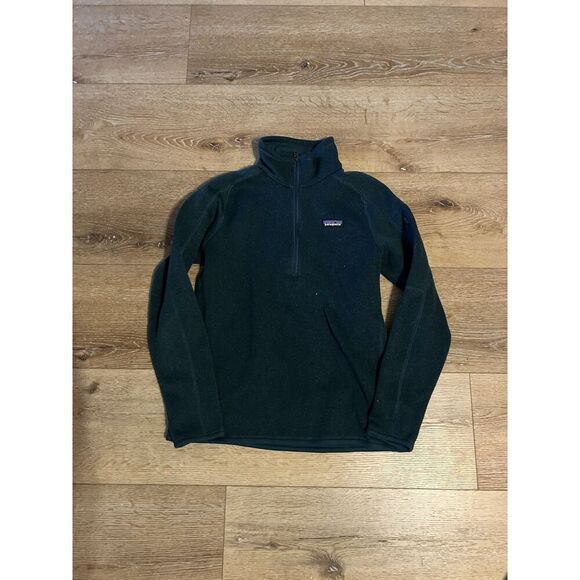 Patagonia Womens Green Knit 1/2 Zip Pullover Sweatshirt Size Medium Mock Neck - Picture 1 of 3